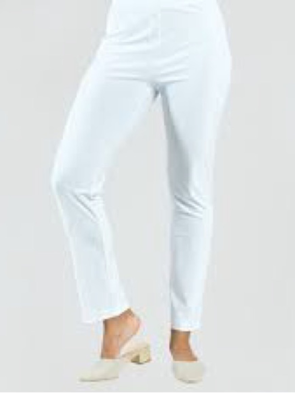Clara Sunwoo White Signature Straight Leg Pull-On Pants NWT Size M 12 Travel